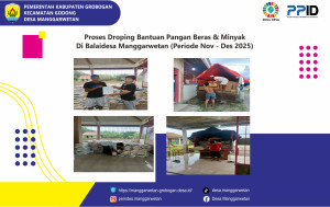 Proses Droping Bantuan Pangan Beras & Minyak Dibalaidesa Manggarwetan